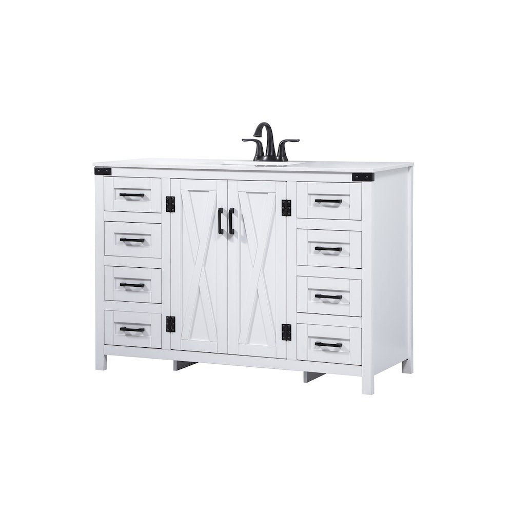 48 inch Single bathroom vanity in white
