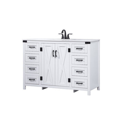 48 inch Single bathroom vanity in white