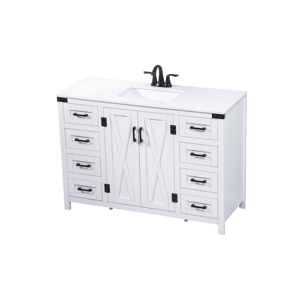 48 inch Single bathroom vanity in white
