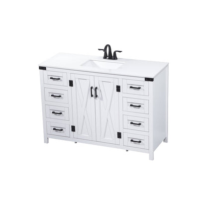 48 inch Single bathroom vanity in white