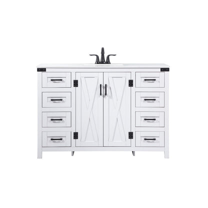 48 inch Single bathroom vanity in white