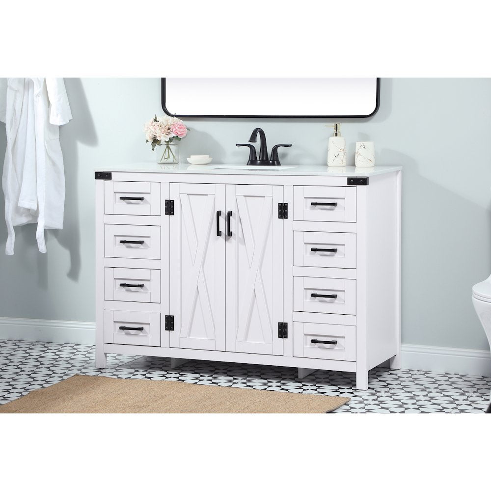 48 inch Single bathroom vanity in white