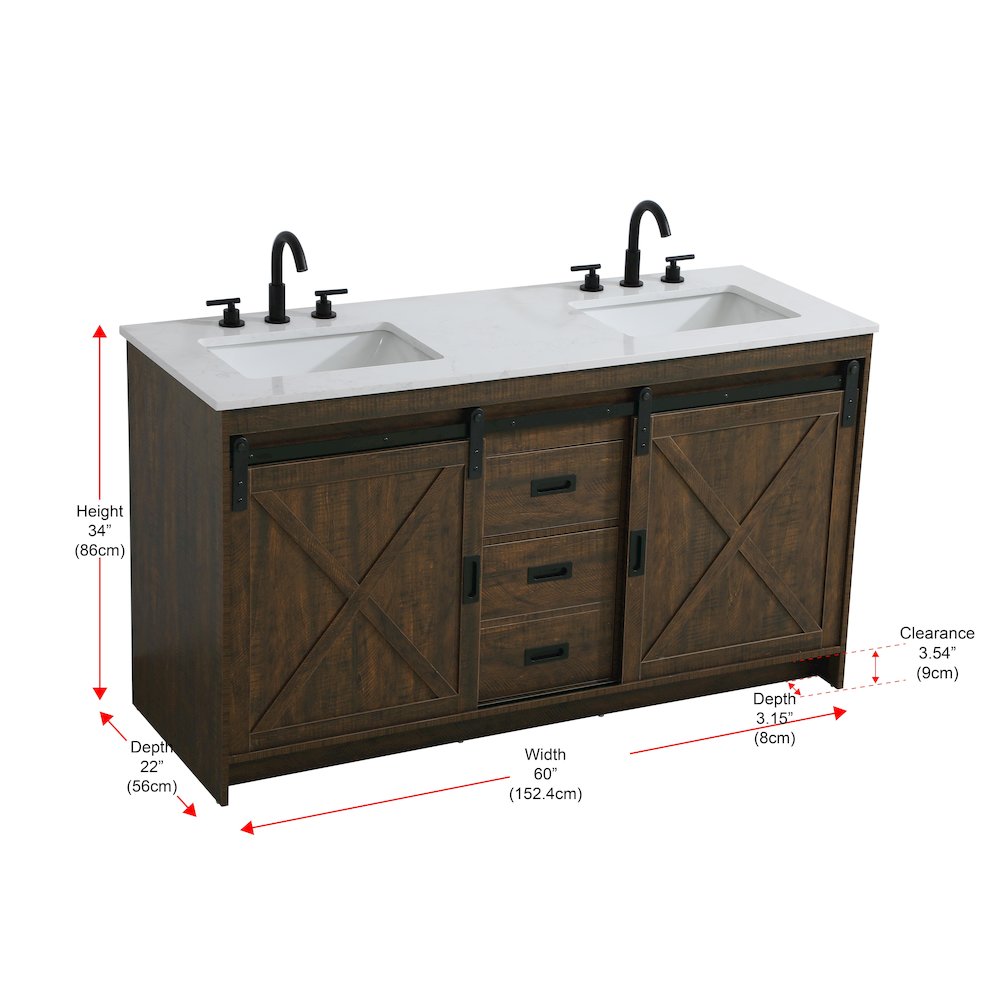 Austin 60 Inch Double Bathroom Vanity In Expresso