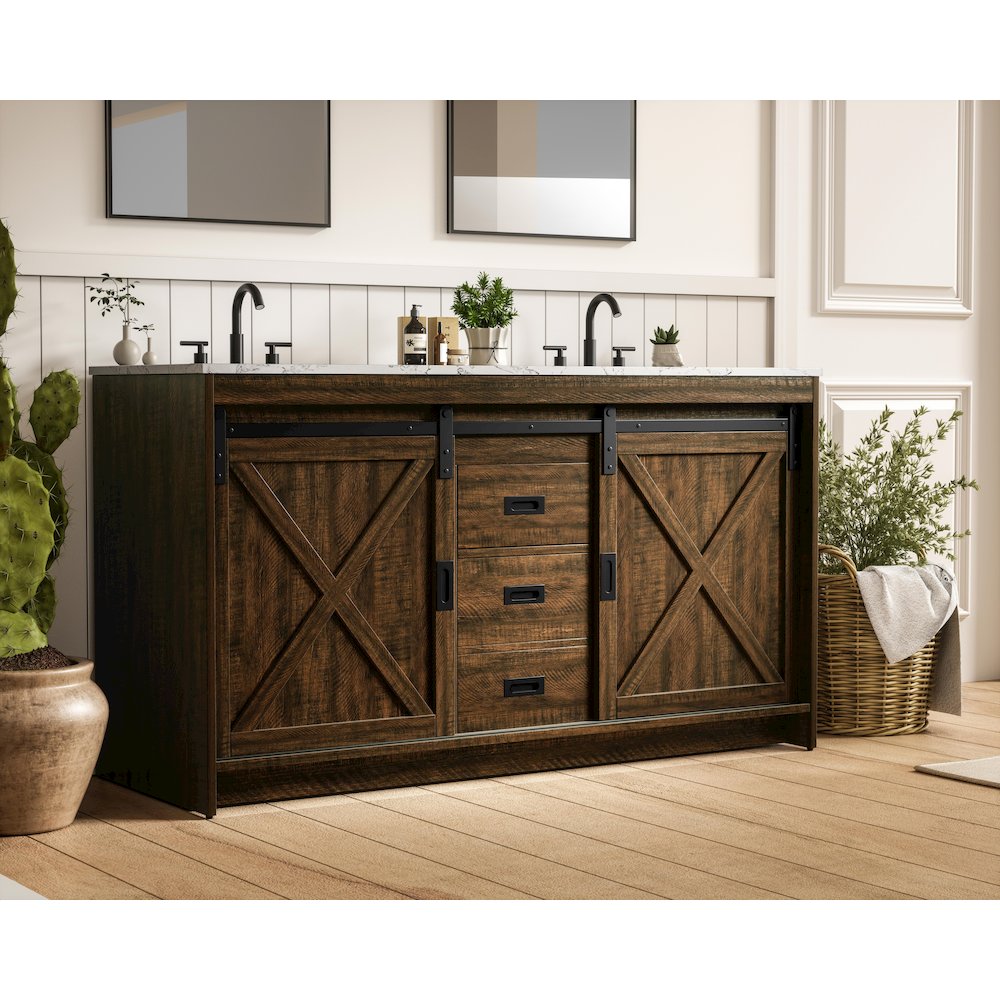 Austin 60 Inch Double Bathroom Vanity In Expresso
