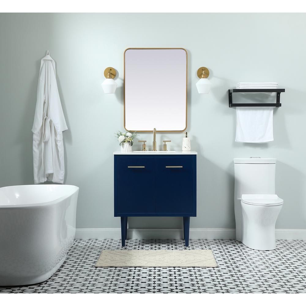 30 inch Single bathroom vanity in blue