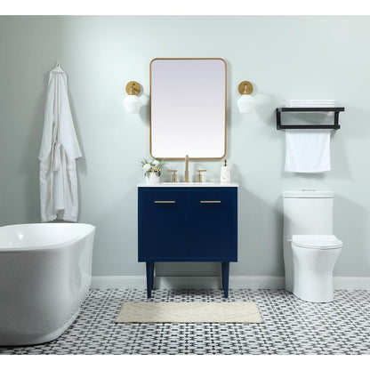 30 inch Single bathroom vanity in blue