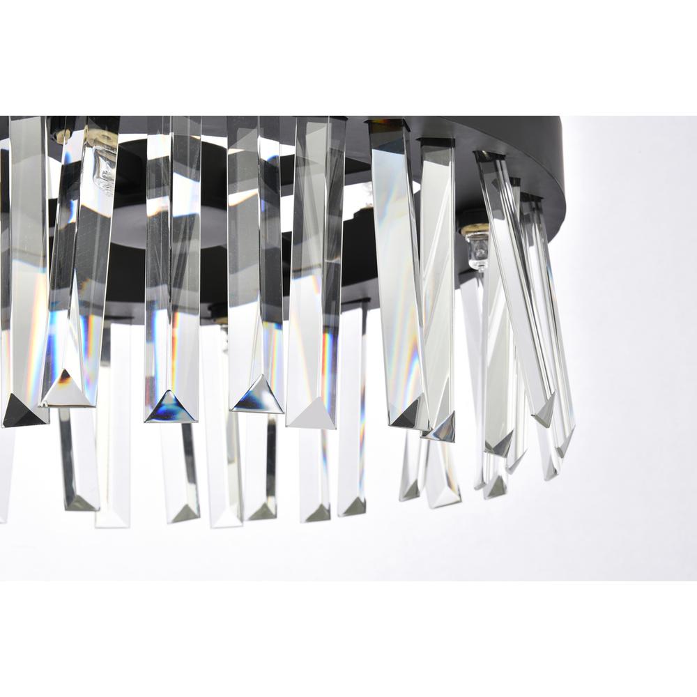 Serephina 16 inch crystal round pendant light in black