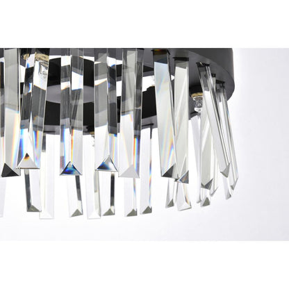 Serephina 16 inch crystal round pendant light in black
