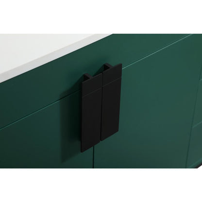 42 inch Single bathroom vanity in green with backsplash