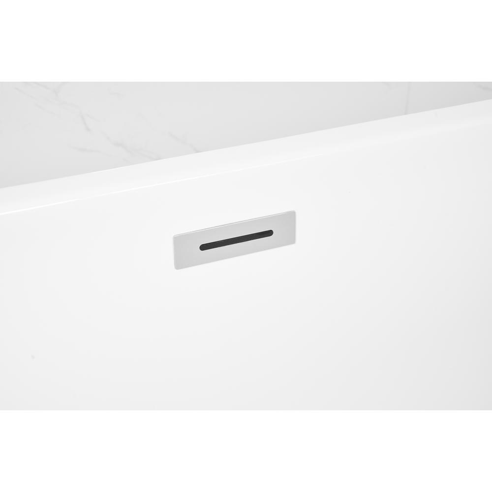72 inch soaking double slipper bathtub in glossy white