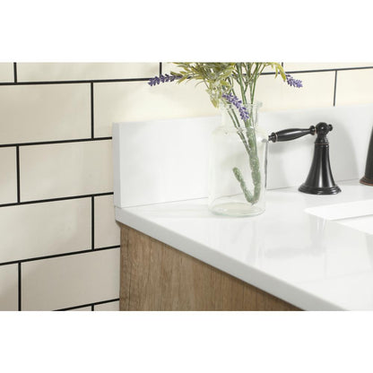 30 inch Single bathroom vanity in natural oak with backsplash