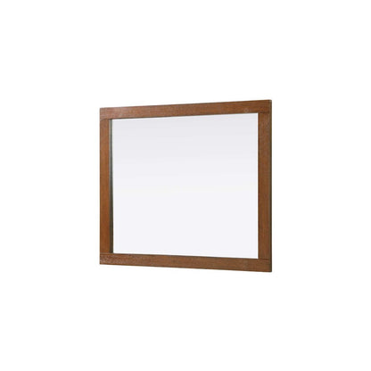 Noah Wooden Rectangle Mirror 30 x 36 in Brandy Walnut