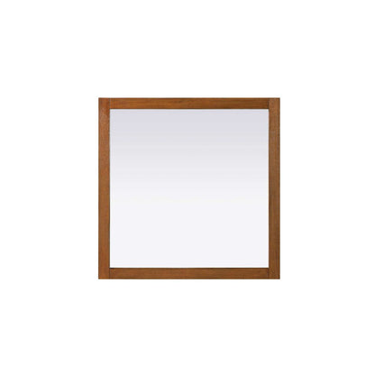 Noah Wooden Square Mirror 36 x 36 in Brandy Walnut