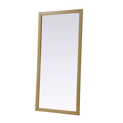 Noah Wooden Rectangle Mirror 72 x 36 in Linen Oak