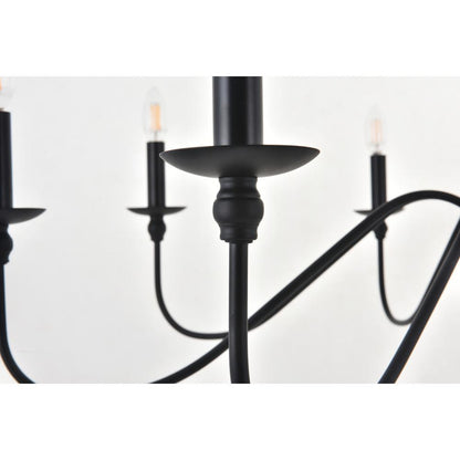 Rohan 8 light Matte Black Pendant
