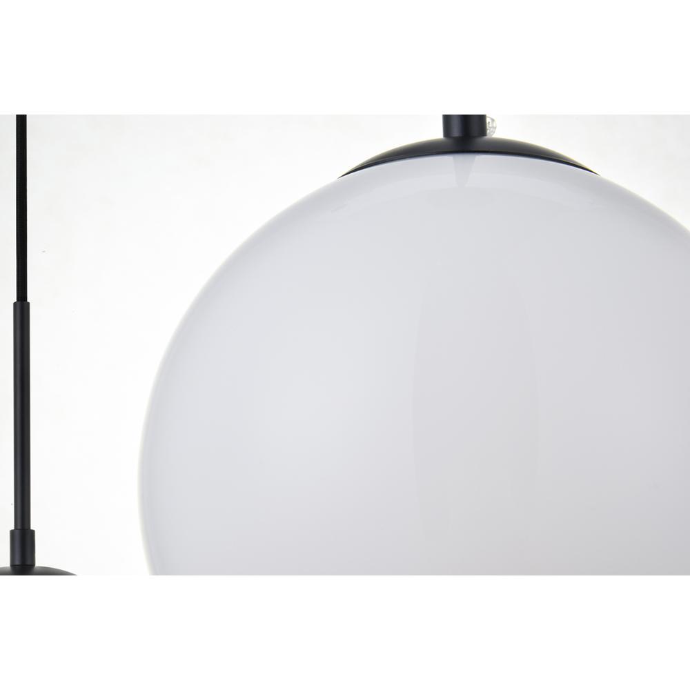 Baxter 3 Lights Black Pendant With Frosted White Glass