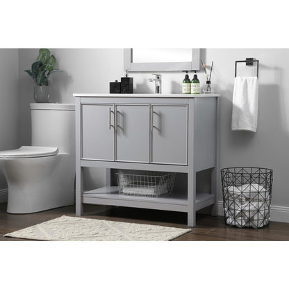 36 Inch SIngle Bathroom Vanity In Grey