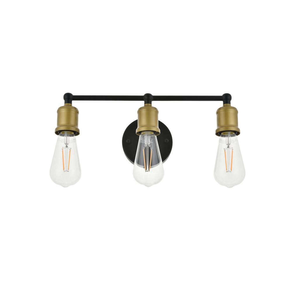 Serif 3 light brass and black Wall Sconce