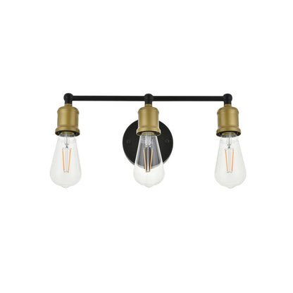 Serif 3 light brass and black Wall Sconce