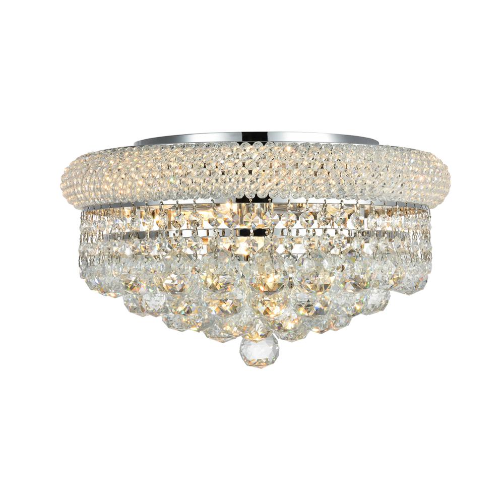 Primo 8 light Chrome Flush Mount Clear Royal Cut Crystal