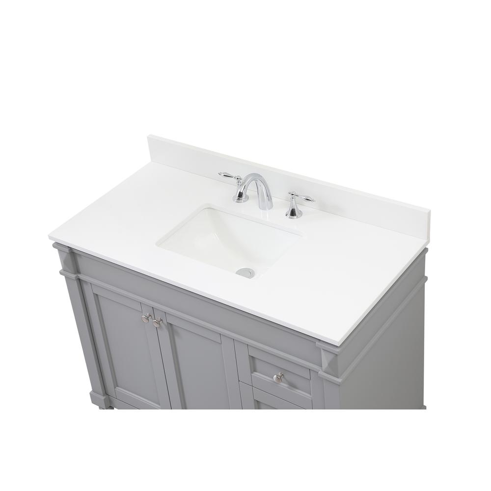 42 inch Single bathroom vanity in grey with backsplash