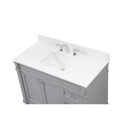 42 inch Single bathroom vanity in grey with backsplash