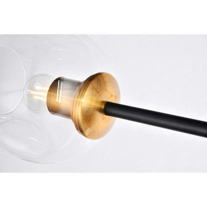 Cavoli 9 light in Light Antique Brass and Flat Black Pendant