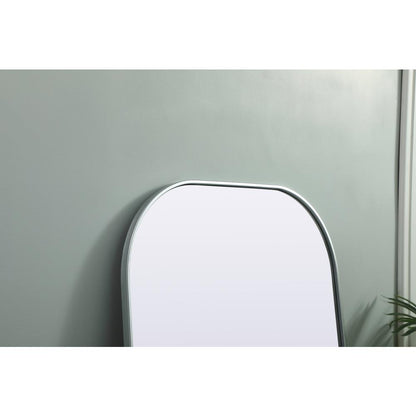 Metal Frame Arch Full Length Mirror 32x66 Inch in Silver