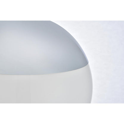 Eclipse 1 Light Chrome Pendant With Frosted White Glass