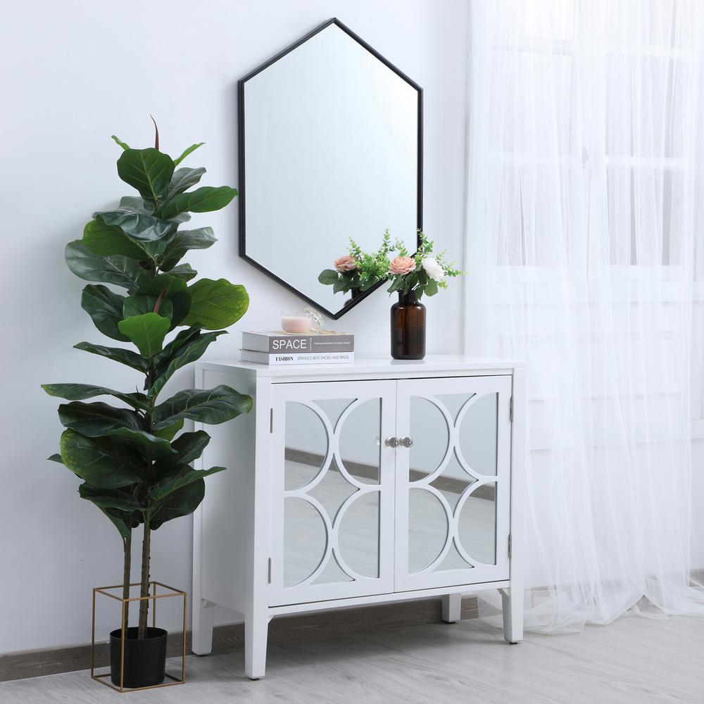 Metal frame hexagon mirror 24 inch in Black