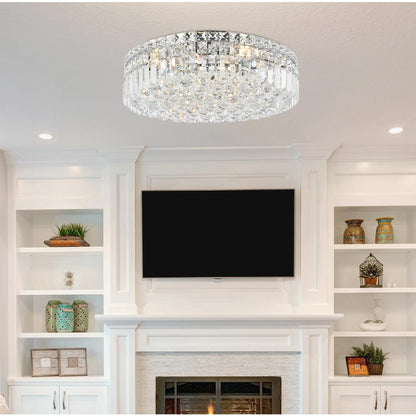 Maxime 6 light Chrome Flush Mount Clear Royal Cut Crystal