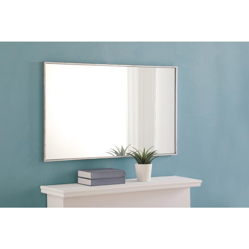 Metal frame Rectangle Mirror 24 inch Silver