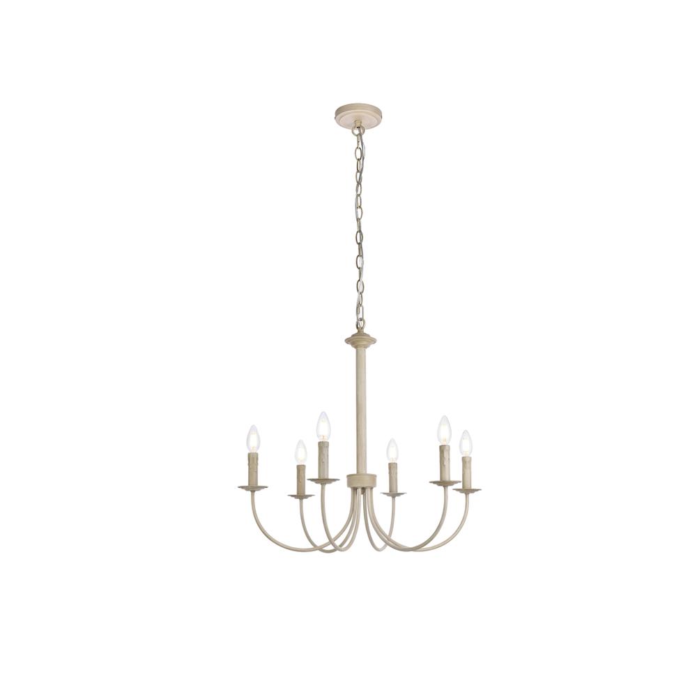 Brielle 6 lights pendant in weathered dove