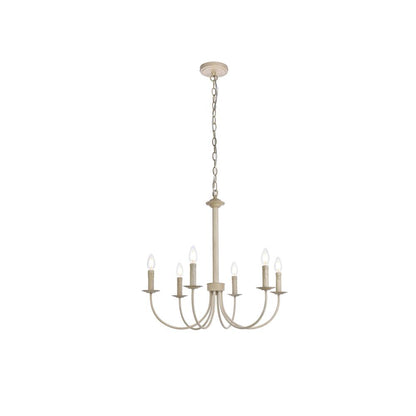 Brielle 6 lights pendant in weathered dove