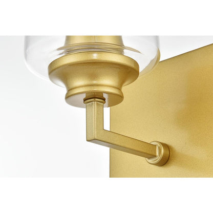 Ronnie 1 light Brass and Clear Bath Sconce