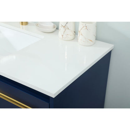 40 inch Single bathroom vanity in blue