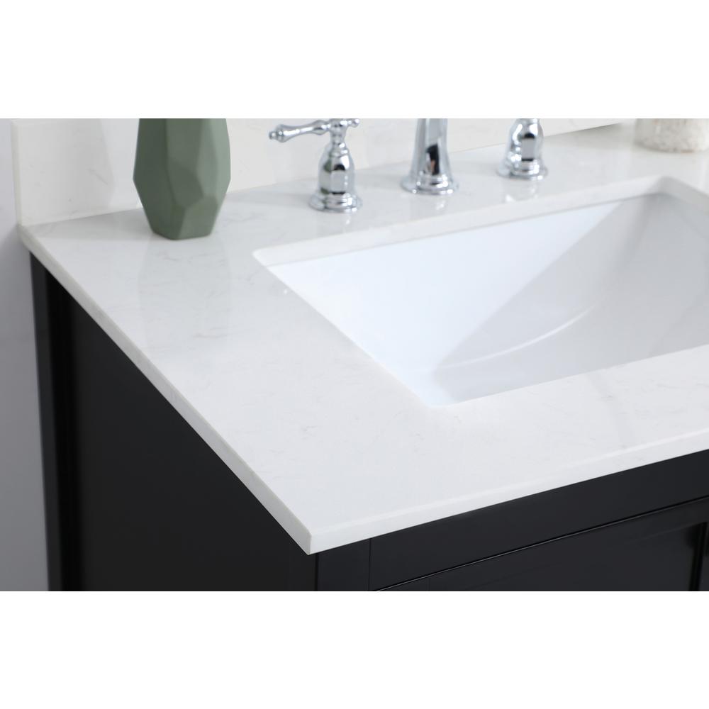 30 inch Single Bathroom Vanity in Black with Backsplash
