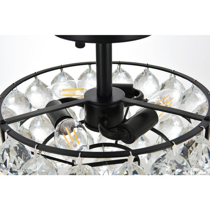 Savannah 12 inch flush mount in black