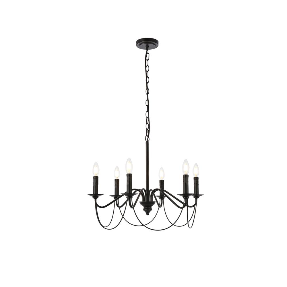 Westley 6 lights pendant in black