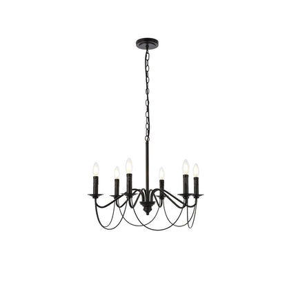 Westley 6 lights pendant in black