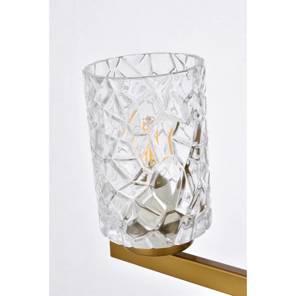 Cassie 2 lights bath sconce in brass with clear shade