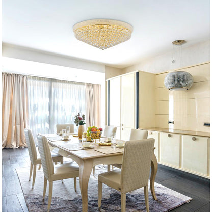 Primo 20 light Gold Flush Mount Clear Royal Cut Crystal