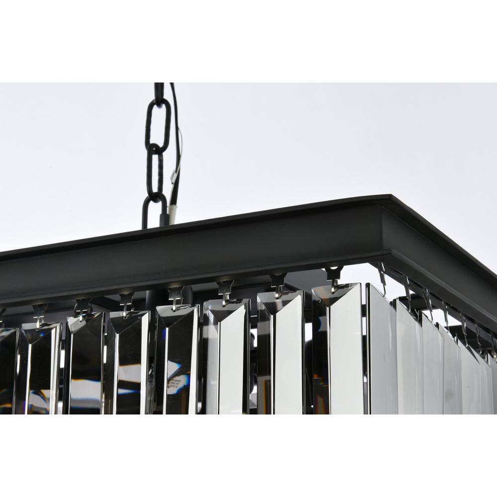 Sydney 12 light Matte Black Chandelier Silver Shade (Grey) Royal Cut Crystal