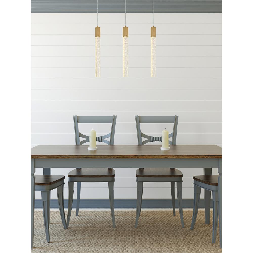 Weston 3 lights pendant in satin gold