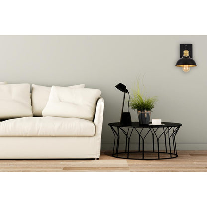 Anders Collection Wall Sconce D7.1 H8.3 Lt:1 Black and Brass Finish