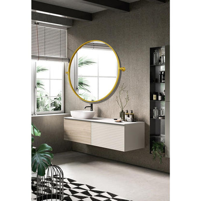 Round pivot mirror 30 inch in gold