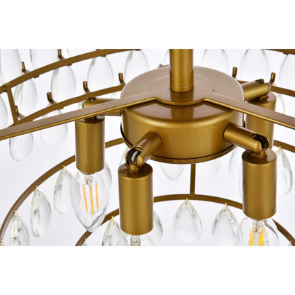 Mila 20 inch flush mount in brass