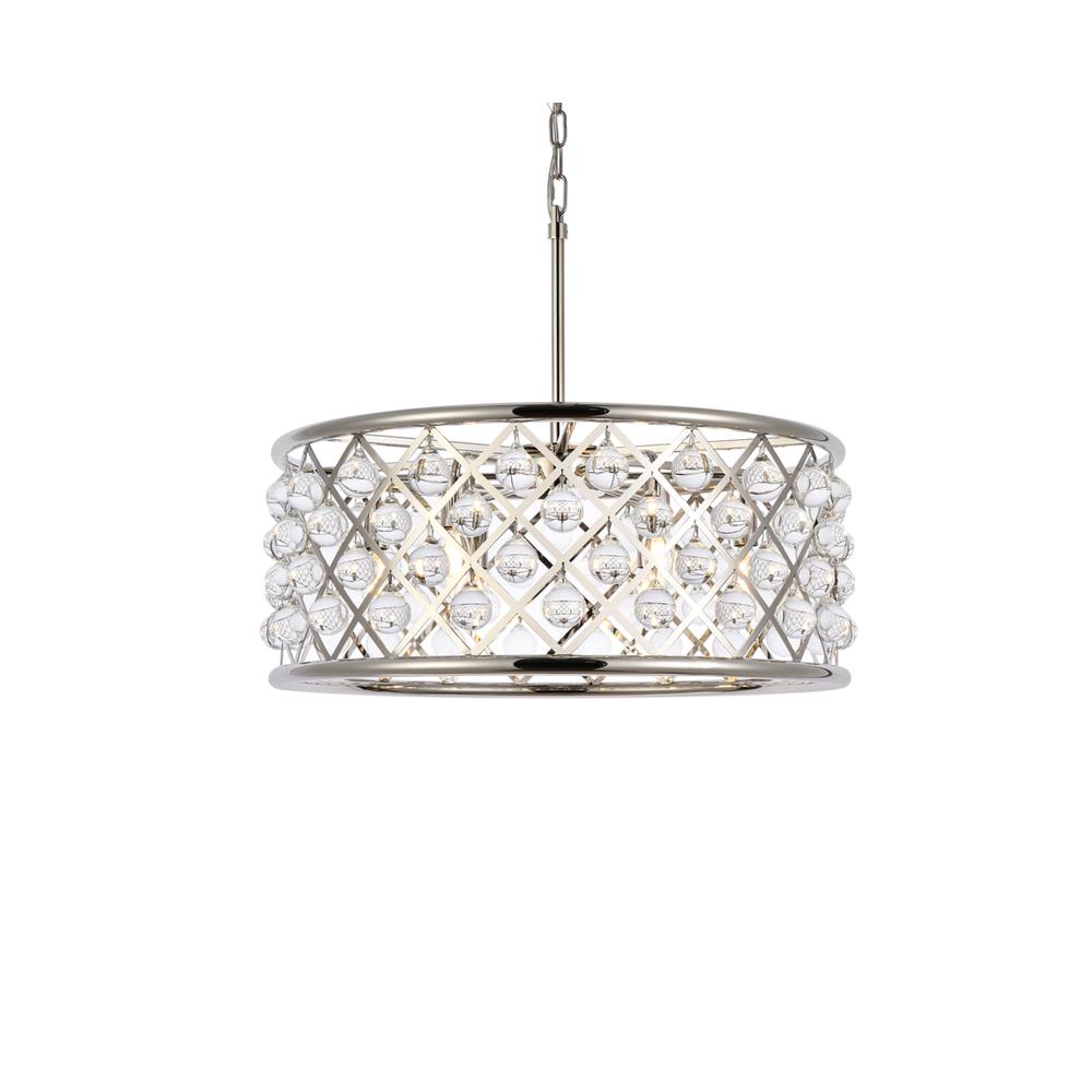 Madison 6 light polished Nickel Chandelier Clear Royal Cut Crystal