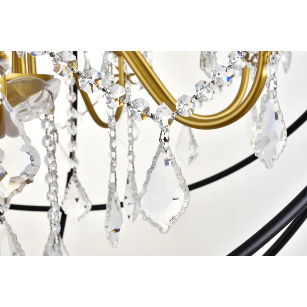 Cordelia 8 Light Black and Gold Crystal Pendant