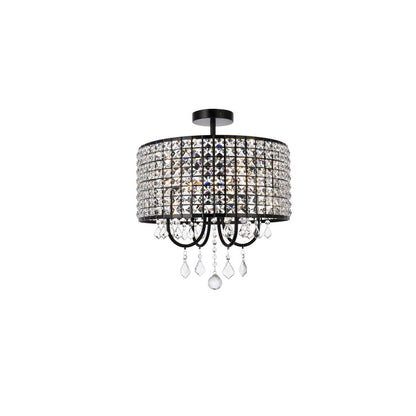 Elise 17 inch flush mount in black